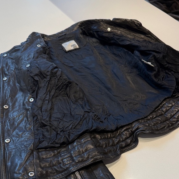 Anine Bing Moto Lambskin Leather Biker Jacket, Black, Size S - Picture 10 of 16